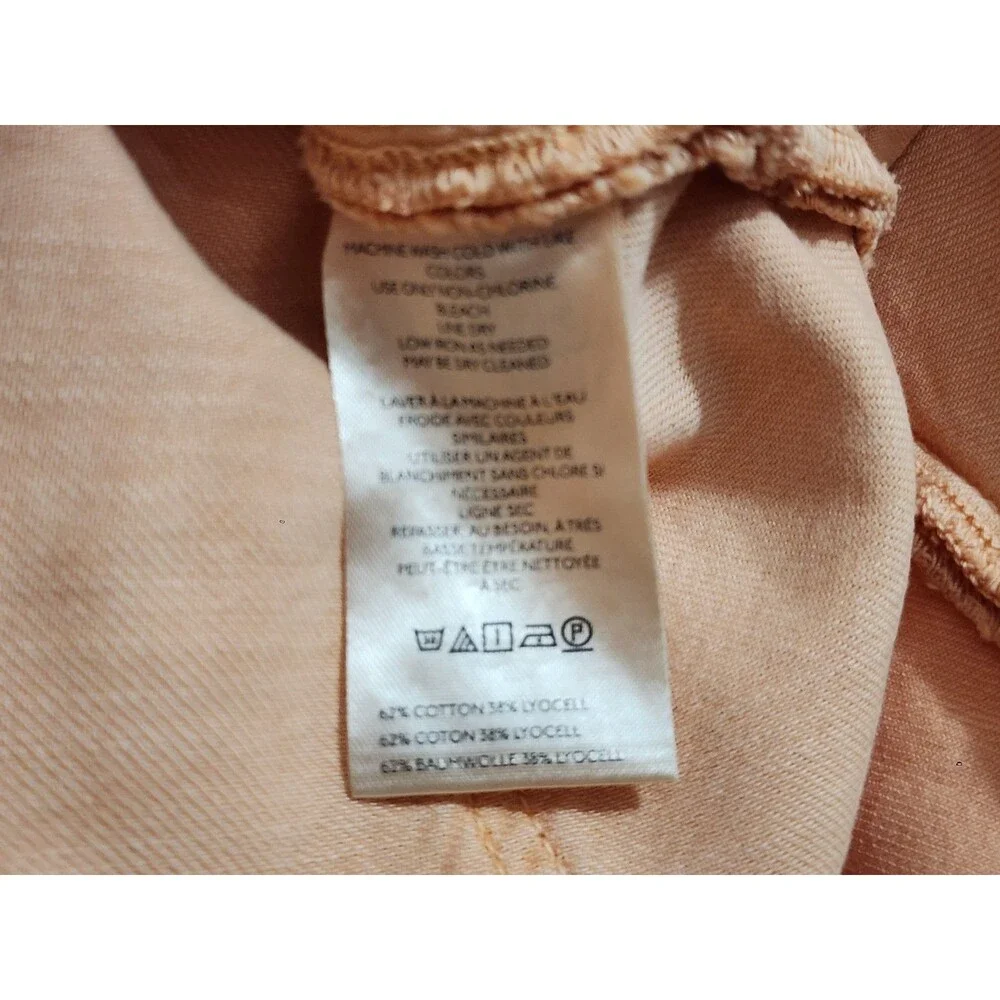 Anthropologie Pilcro Pleated Denim Mini Skirt Orange Fray Hem Button Fly Sz 10